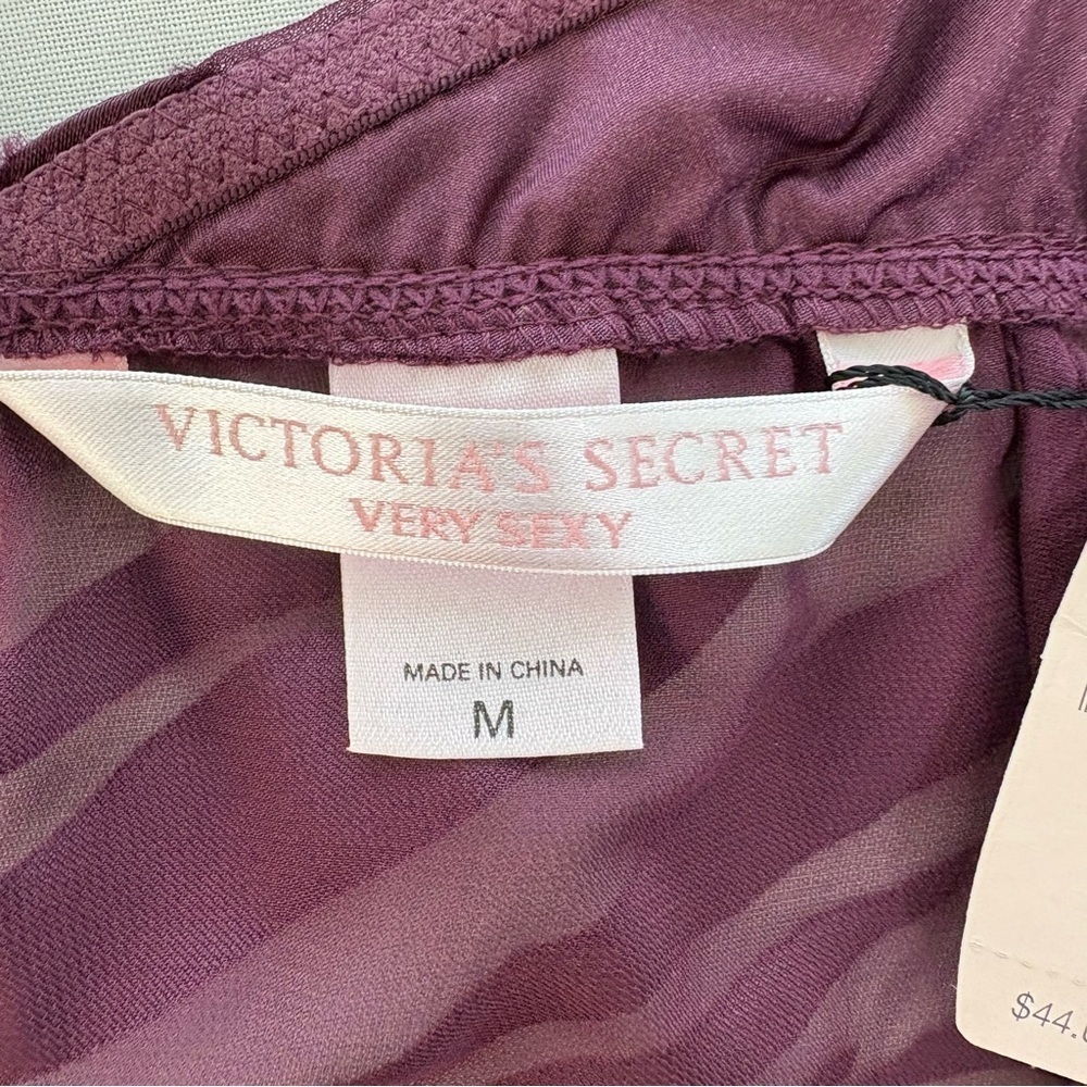 Victoria’s Secret Very Sexy Burnout Velvet Babydoll Camisole M Purple Silk Blend - Picture 13 of 14